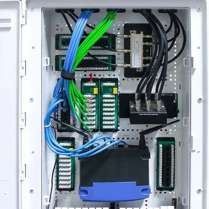 Wavenet 15" Plastic Empty Structured Wiring Enclosure Lockable Vented Door - White