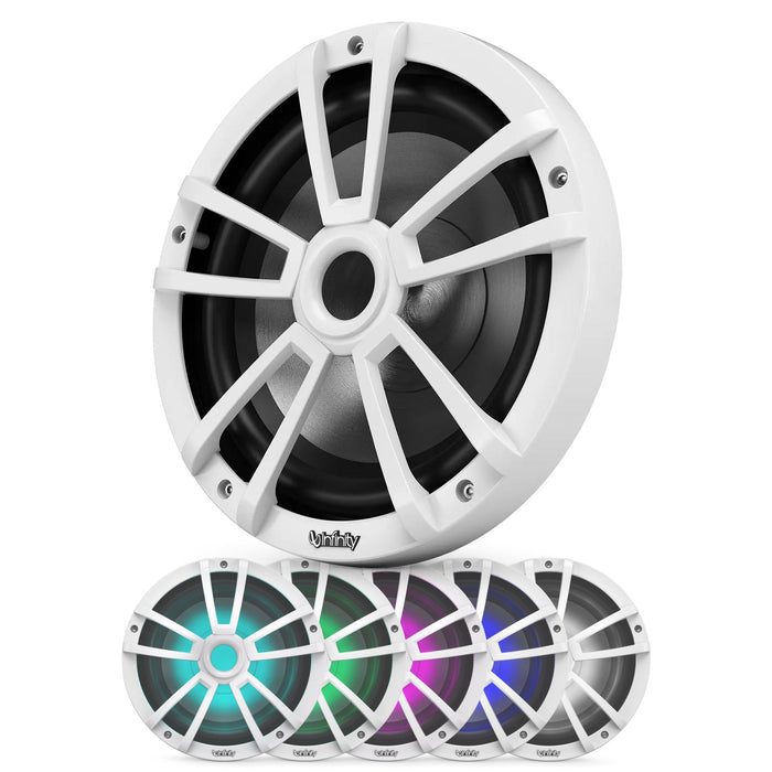 Infinity 1022MLW Reference 10" 750W Max Marine RGB LED Subwoofer White (each)