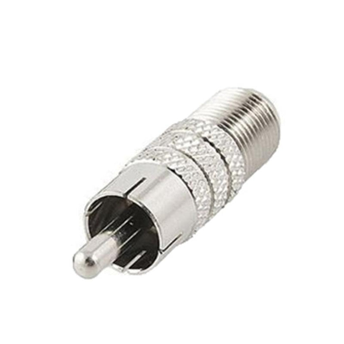 Coaxial Audio/Video F-Type Female to RCA Male RF Plug Adapter