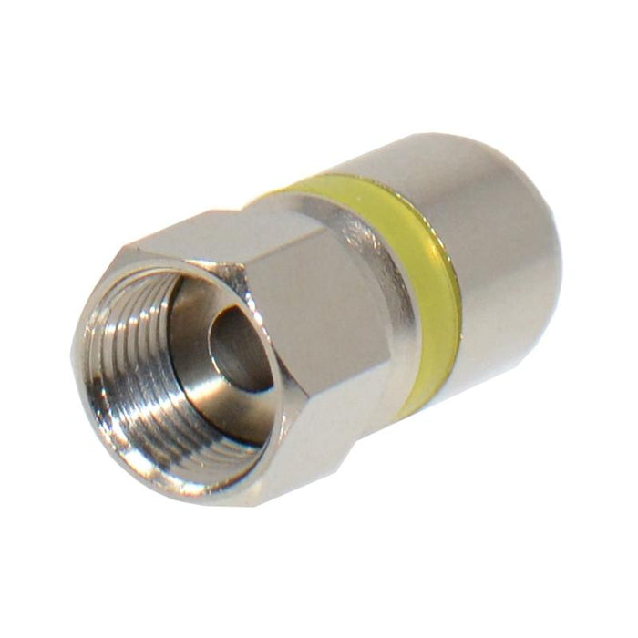 RG6 Quad Shield Coaxial to Self Lock F-Type Compression Connector