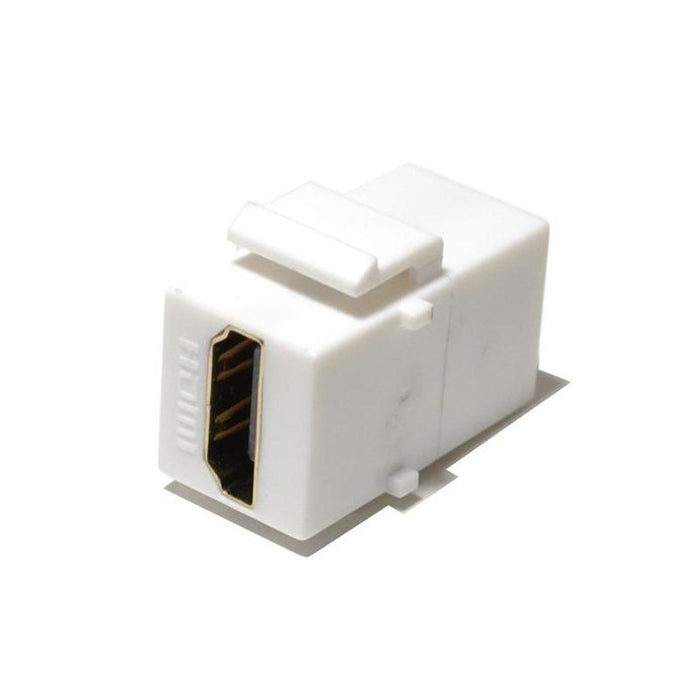 White HDMI Keystone Insert Jack Female - Female Adapter Coupler