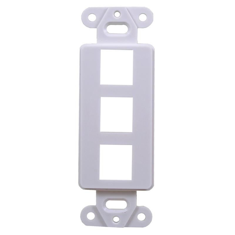 White 3-Port Decora Keystone Jack Wall Insert HDMI RJ45 Cat 6, Etherne ...