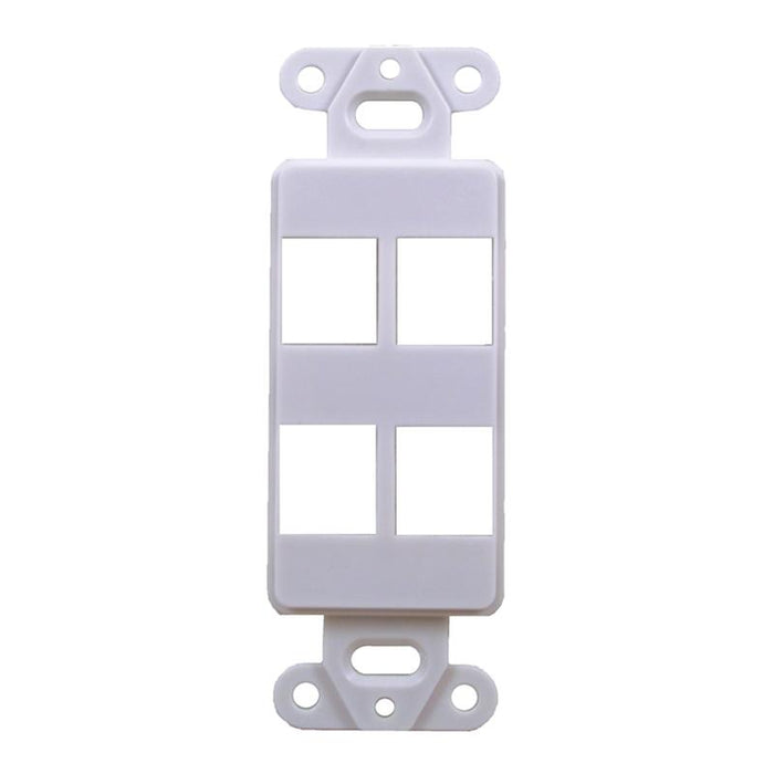 White 4-Port Decora Keystone Jack Wall Insert HDMI RJ45 Cat 6, Etherne ...