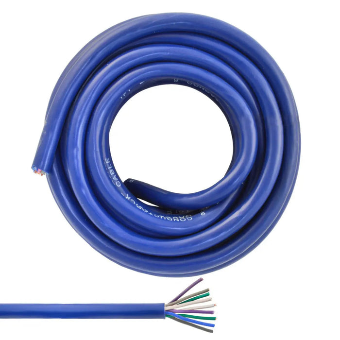20ft 18 AWG Multi 9 Conductor Blue Speed Wire 18 Gauge Copper Stranded Cable The Wires Zone