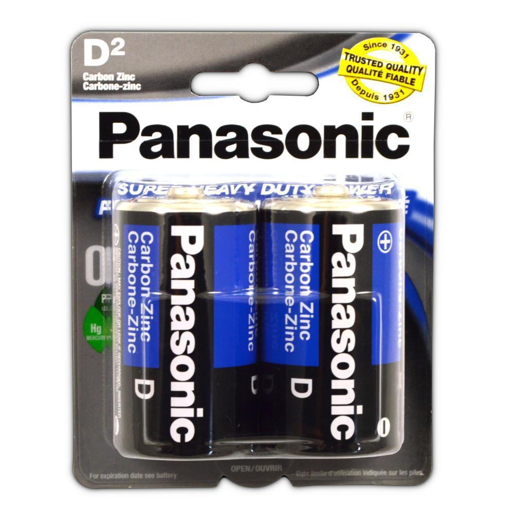 2 PCS Size D Panasonic Batteries Super Heavy Duty Power Zinc Carbon D — BSA  Trading Inc