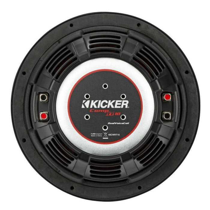 Kicker 48CWRT104 CompRT Series Shallow-mount 10" Subwoofer w/ Dual 4-ohm Voice Coils (Each)