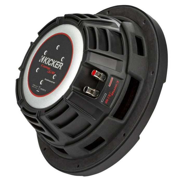 Kicker 48CWRT104 CompRT Series Shallow-mount 10" Subwoofer w/ Dual 4-ohm Voice Coils (Each)