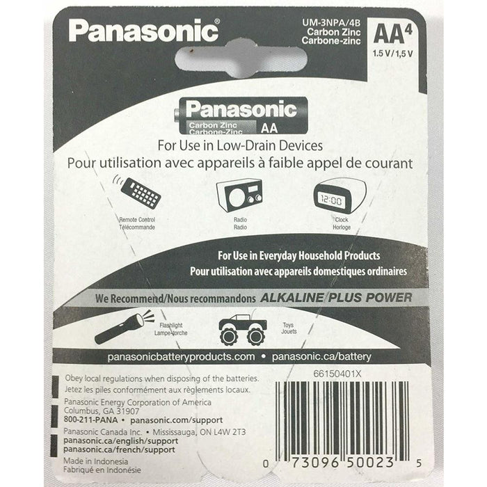 4 Pcs Panasonic AA Batteries Heavy Duty Power Carbon Zinc Double A Battery 1.5v (4343119970368)