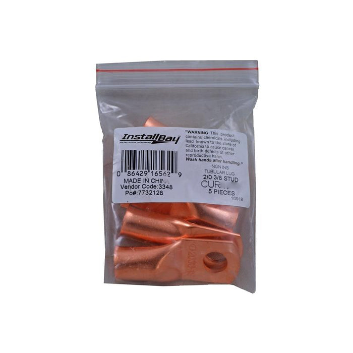 The Install Bay CUR1014 1/0 Gauge 1/4" Copper Ring Terminal (5/pack)