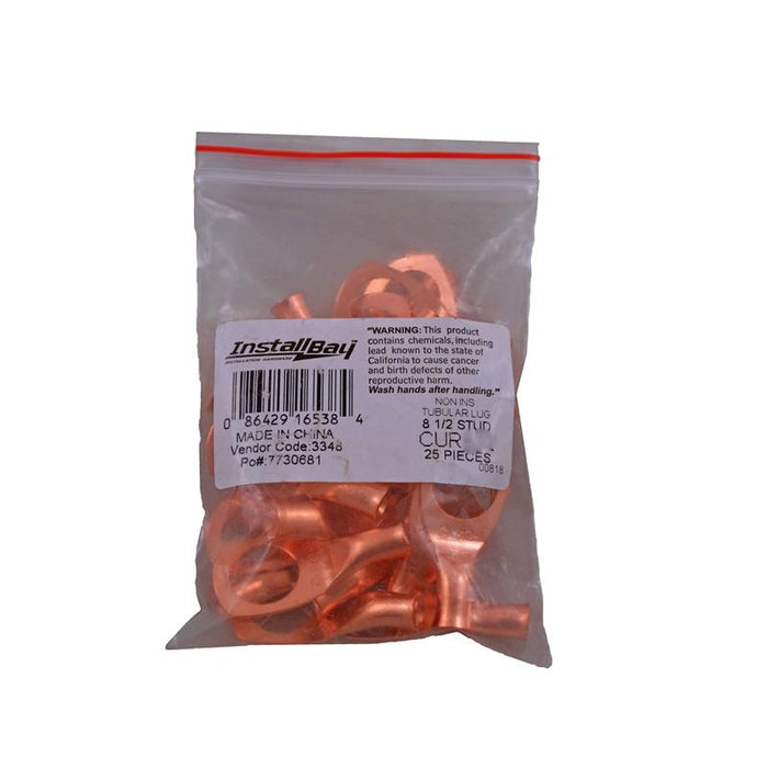 The Install Bay CUR838 Copper 8 Gauge 3/8" Ring Terminal (25/pack)