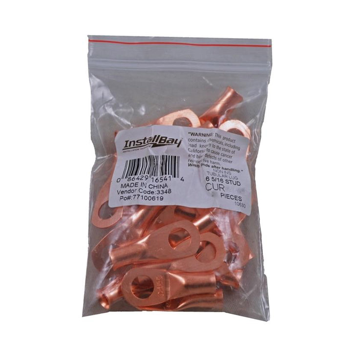 The Install Bay CUR212 Copper 2 Gauge 1/2" Ring Terminal (10/pack)