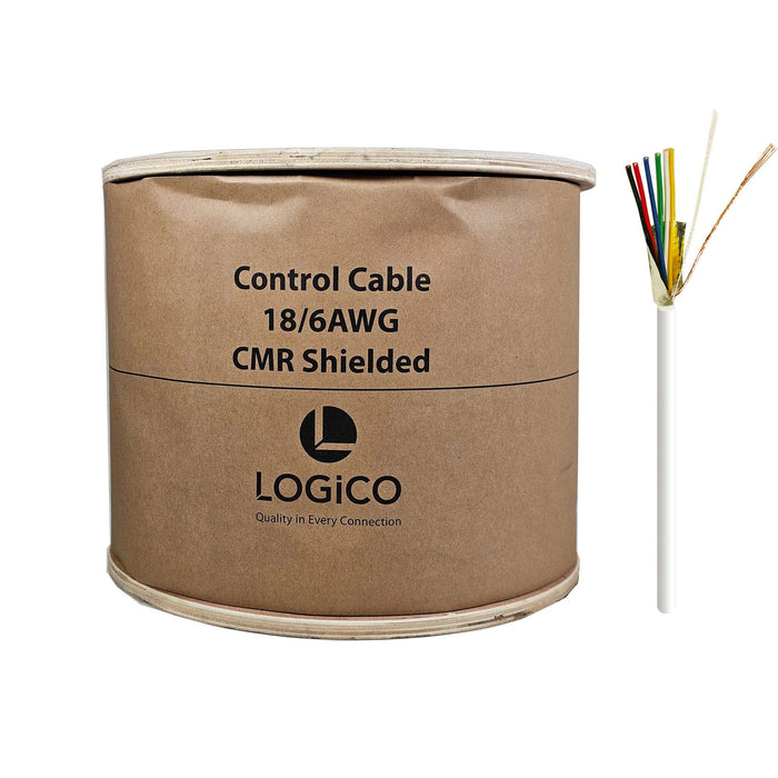 Logico 18/6 Low Voltage Shielded Stranded 1000FT Audio Speaker Wire Control Cable LED