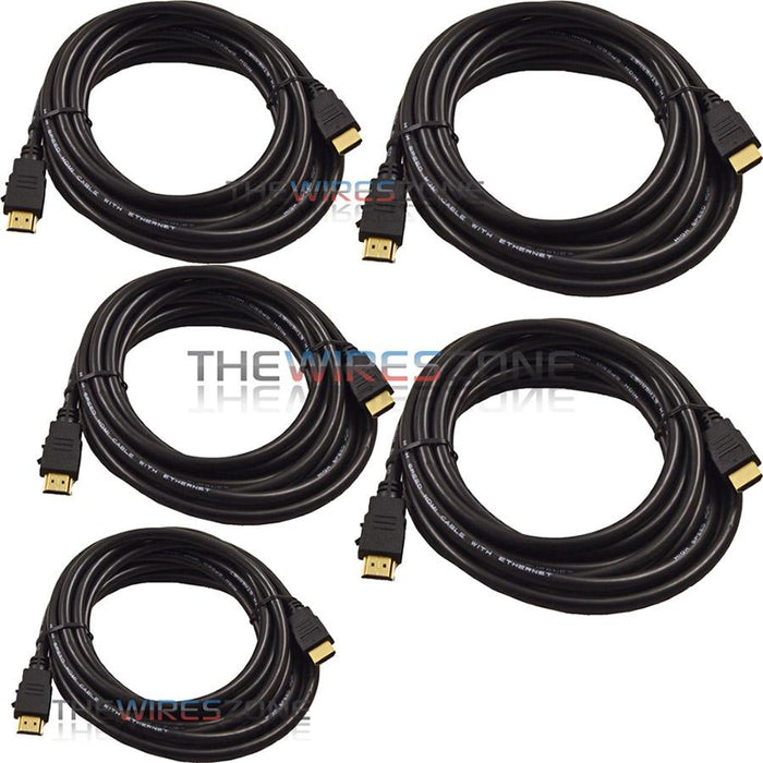 Male HDMI to HDMI 3 Feet AV Cable with Ethernet for HDTV DVD PC 1080p 1080i 4K (1-5 Pack)