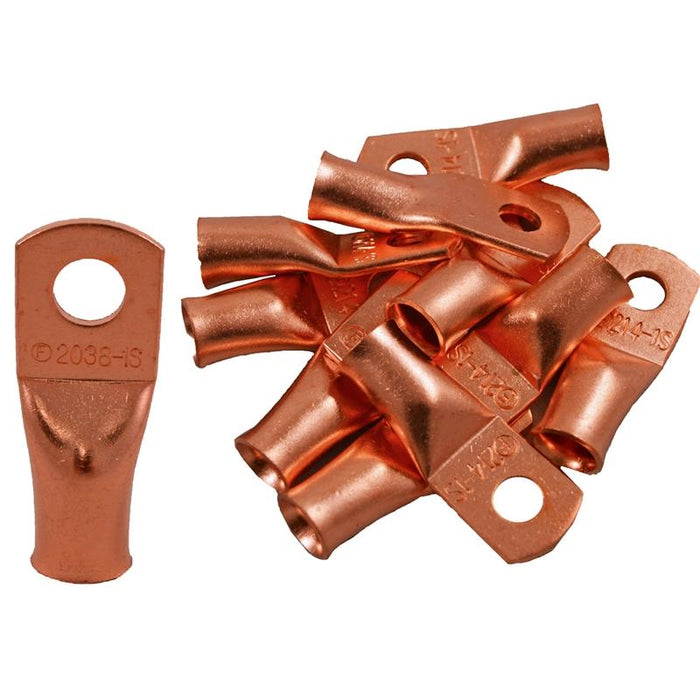 The Install Bay CUR214 Copper 2 Gauge 1/4" Ring Terminal (10/pack)