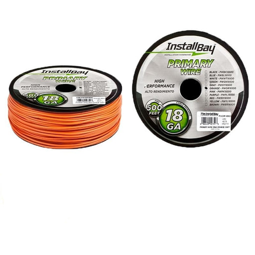 The Install Bay PWOR18500 Orange Coil 18 Gauge 500 Feet Primary Wire