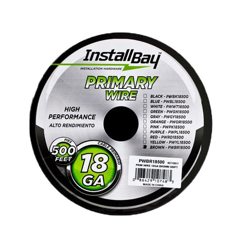 The Install Bay PWBR18500 18 Gauge Brown Coil 500 Feet Primary Wire