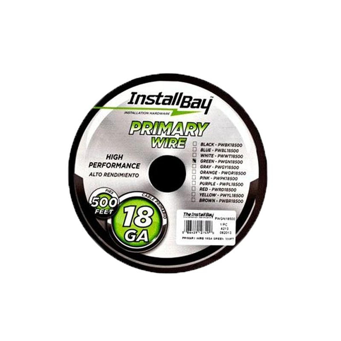 The Install Bay PWGN18500 Green 18 Gauge 500 Feet Coil Primary Wire