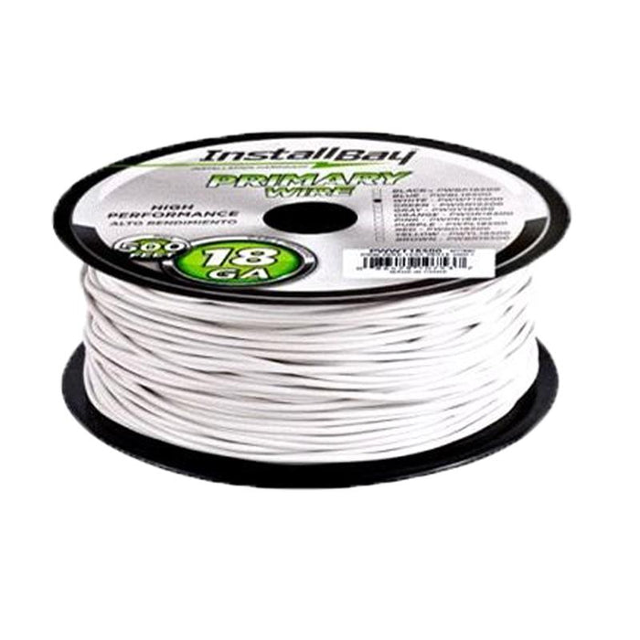 The Install Bay PWWT18500 White 18 Gauge 500 Feet Coil Primary Wire