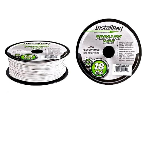 The Install Bay PWWT18500 White 18 Gauge 500 Feet Coil Primary Wire