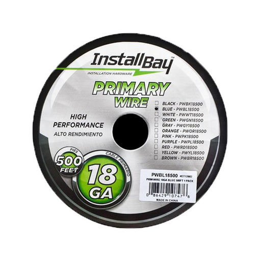 The Install Bay PWBL18500 18 Gauge Blue Coil 500 Feet Primary Wire