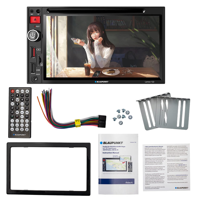 Blaupunkt LEMON 122 6.5" Multimedia Car Stereo Touchscreen DVD/CD AM/FM with Bluetooth