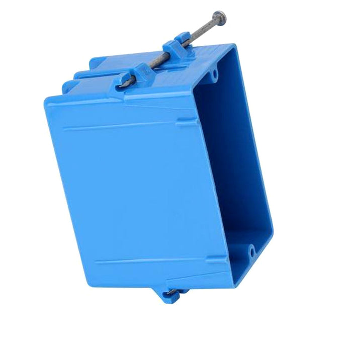 XIUTE Blue PVC Ceiling Electrical Box - 1 Gang, Round, 4.37", 20 Cu In, Nail-On For New Work