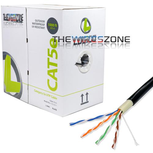 CAT5E Outdoor UTP LAN Network Direct Burial 1000 ft 24 AWG Cable
