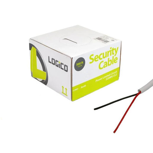 Burglar Alarm 22/2 AWG 500' Stranded White Speaker CL2 Security Cable