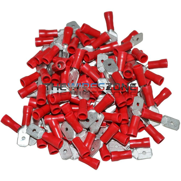 Install Bay RVMD250 Red 22-18 Gauge .250 Male Quick Disconnect 100/pk