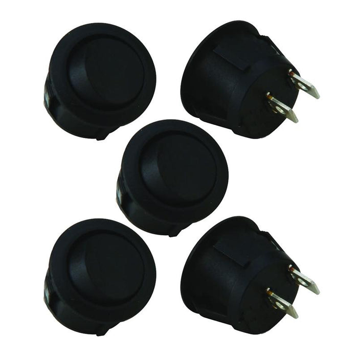 The Install Bay IBRRS 13 Amp No Leads Round Rocker Switch (5/pack)