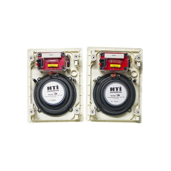 White 2-Way 6" 100 Watts 6 Ohms In-Wall Home Theater Speaker (pair)