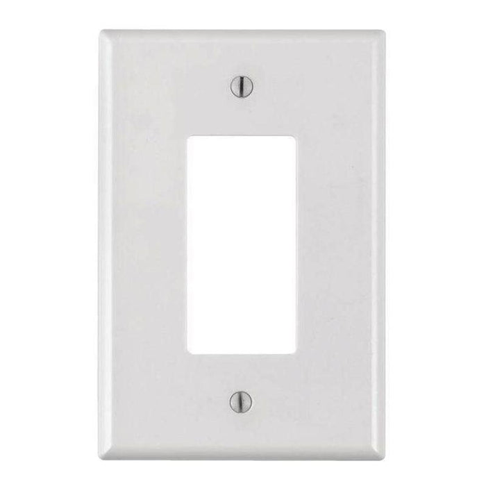 White Plastic 1-Gang Decora Style Wall Face Plate (1/pack)