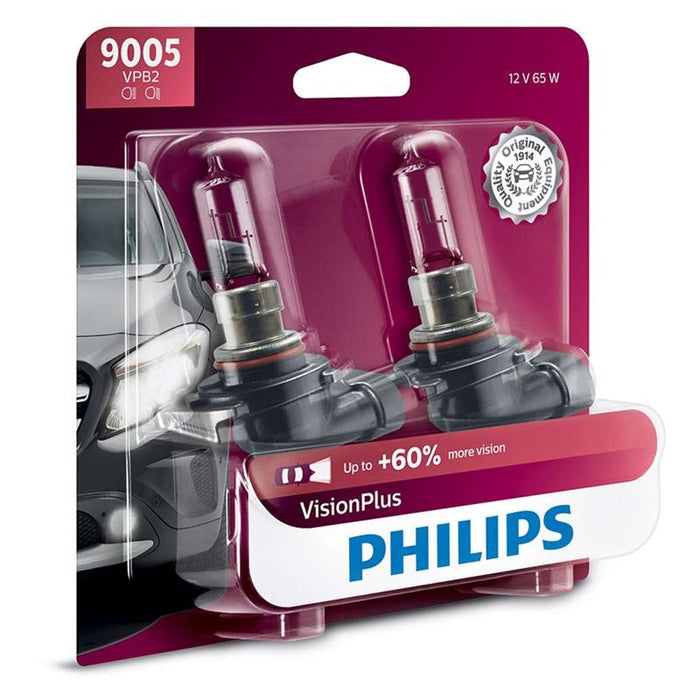 Philips Vision Plus 9005 65 Watts Halogen Car Headlight Bulb (pair)