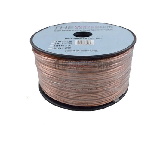 Clear 250 Feet 16 Gauge Speaker Wire for Car or Home Audio