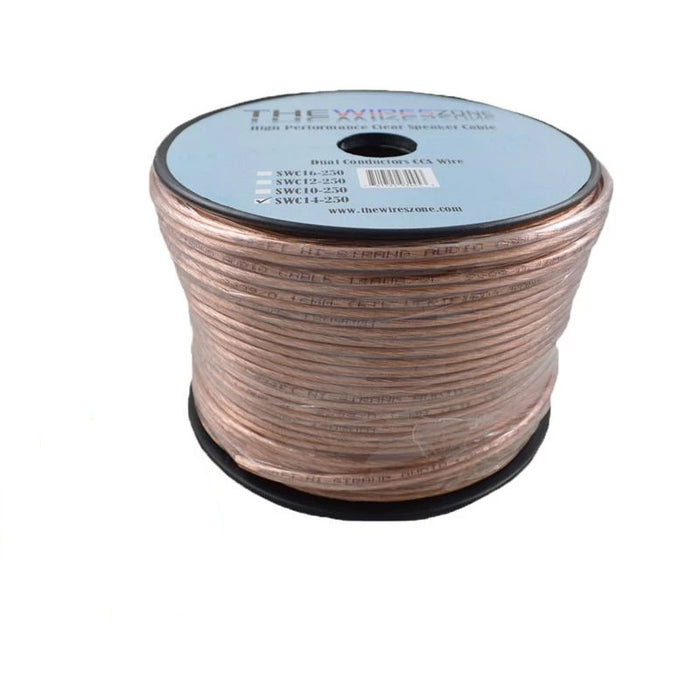 14 Gauge 2 Conductor 14/2 Clear 250ft Speaker Wire for Car/Home Audio
