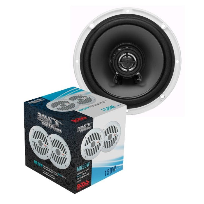 Boss Audio MR50W 5.25" 2-Way 150 Watts White Marine Speaker (pair)