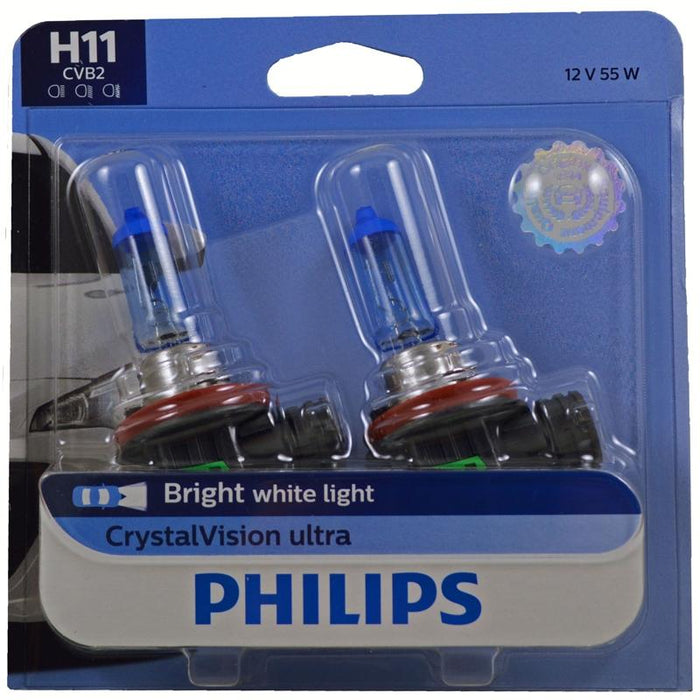 Philips Crystal Vision Ultra H11 Upgrade Headlight Foglight Bulb (2pk)