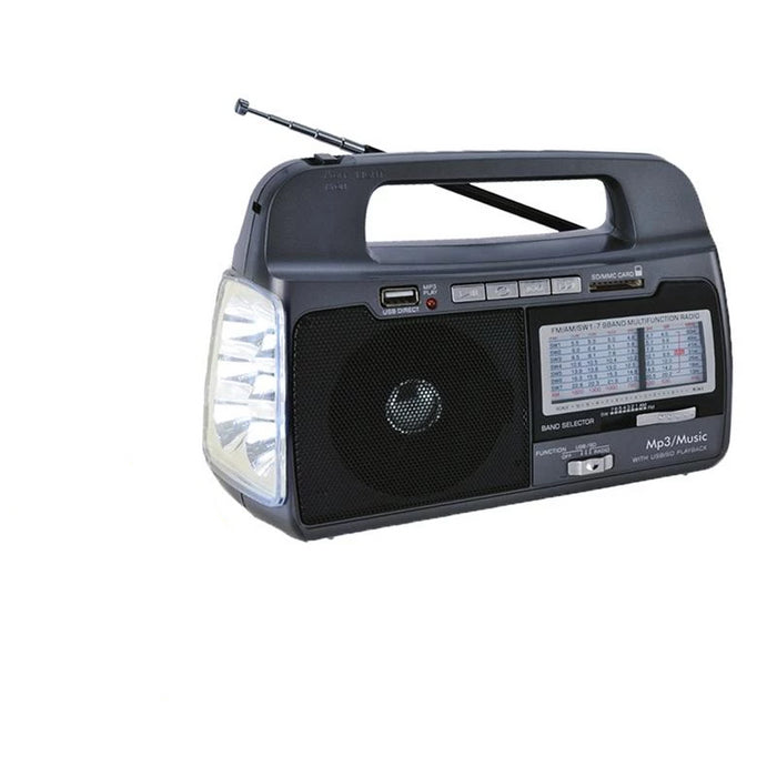 Supersonic SC1082 9 Band AM/FM/SW1-7 Portable USB SD Torch Light Radio