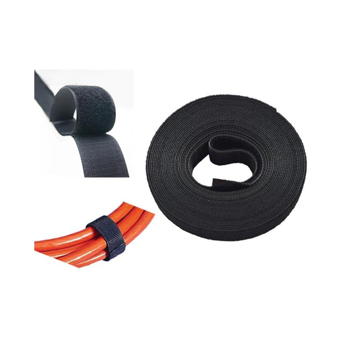 Hook and Loop 15 feet(L) x 3/4 inch(W) Multi-Purpose Black Velcro Tape