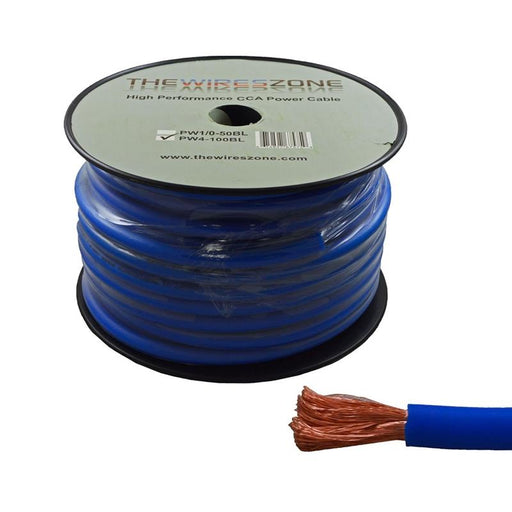 4 Gauge 100 Feet High Performance Amplifier Power/Ground Cable (Blue)