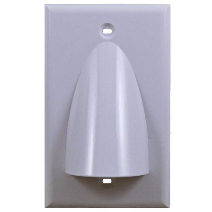 White Single-Gang Low Voltage Cable Pass Through Wall Face Plate