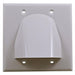 White Double-Gang Low Voltage Cable Pass Through Wall Face Plate