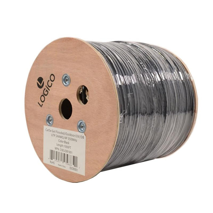 Cat5e 1000FT UTP Ethernet Cable Direct Burial w/ Gel 24AWG Bare Copper