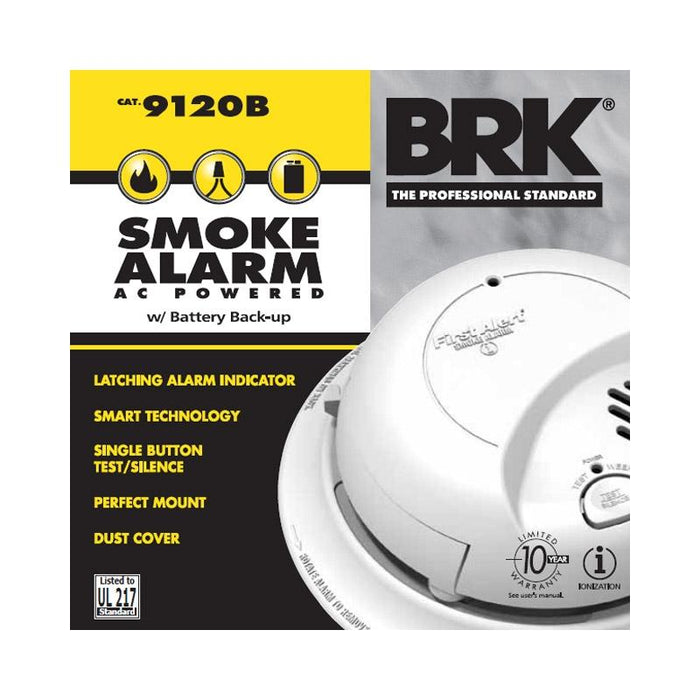First Alert BRK 9120B Hardwired Smoke Detector Alarm w/ Battery Backup
