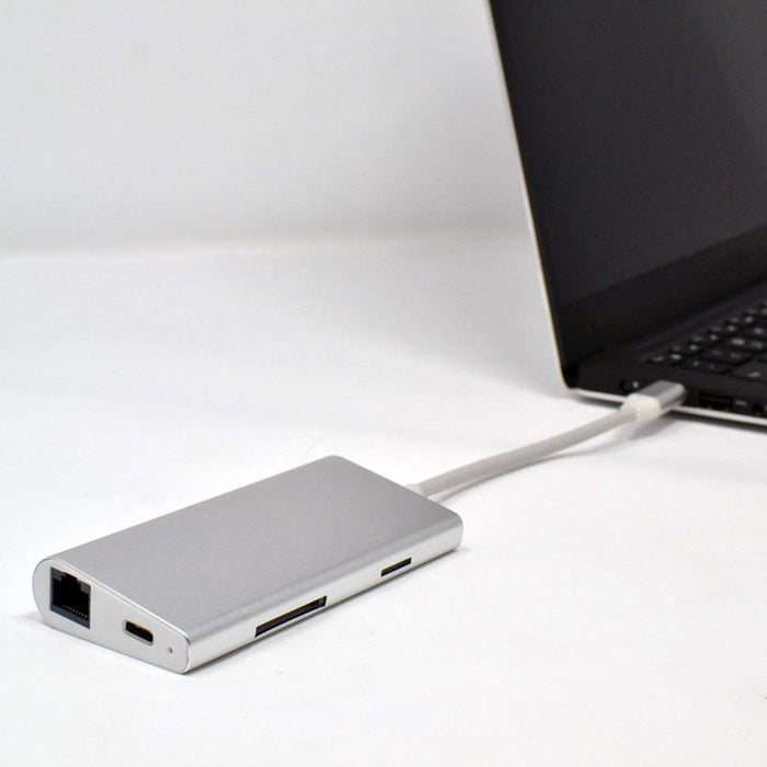 8-in-1 USB Type C HUB Adapter HDMI, USB 3.0, RJ45, Card Reader, Type C