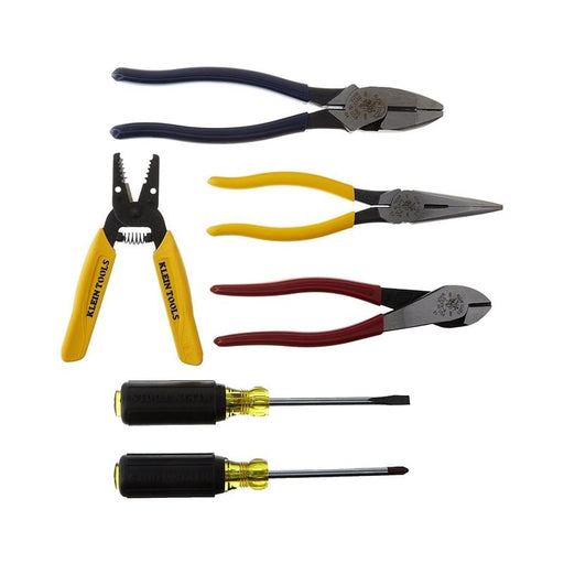 Klein Tools 6 Pc Set 3 Pliers, Wire Stripper and Cutter, 2 Screwdrivers