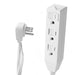 1.5 Feet White Heavy Duty Three Outlet Indoor Flat Plug Extension Cord