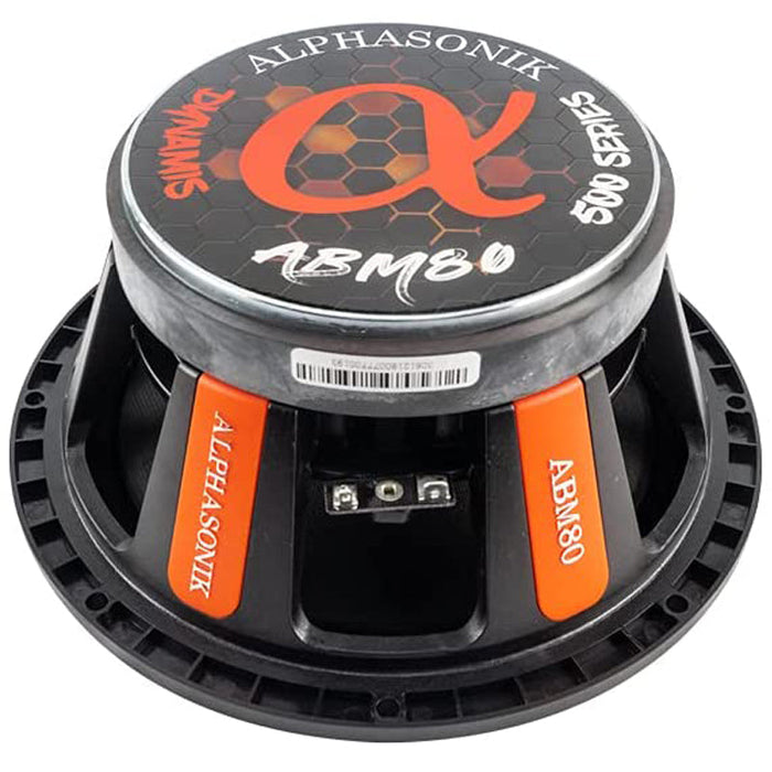 Alphasonik ABM80 DYNAMIS Series 8" 800 Watts 4-Ohms Mid Range Speaker (Pair)