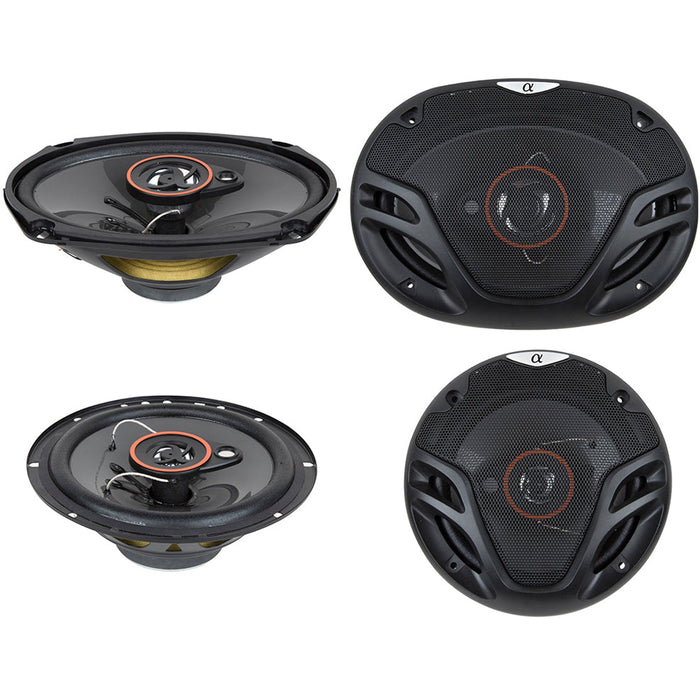Alphasonik AS2629P 6.5" 350W 3-Way + 6X9" 500W 3-Way Car Audio Coaxial Speakers (Pair)