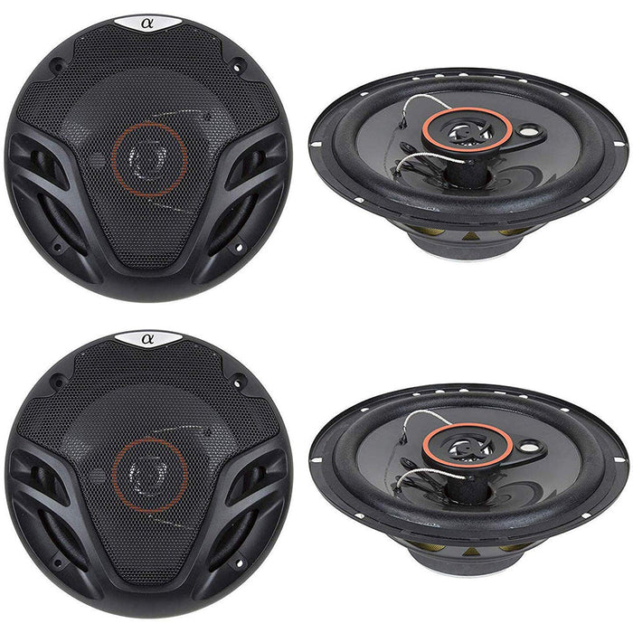Alphasonik AS265P 6.5 350 Watts 3-Way Car Audio Coaxial Speaker (2 Pairs)